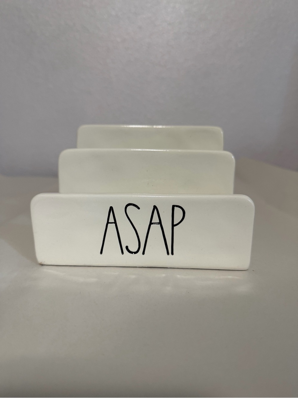 Rae Dunn ASAP Ceramic Letter Holder - White